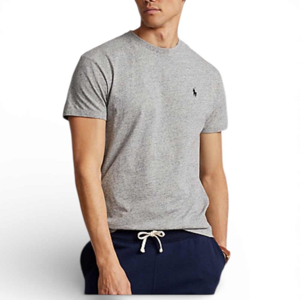 Polo Ralph Lauren Classic Pony Heathered Gray Short Sleeve Crew‎ T Shirt Size M
